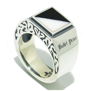【BULLET PEACE】ピースグラスシルバーリング15〜23号/送料無料 シルバー925 シルバーリング メンズ シルバー 指輪 ブランド