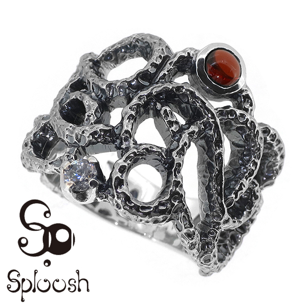 Sploosh R-63輪っか15〜23号/貨物輸送無料 しろがね色925 しろがね色輪っか メンズ しろがね色 指環 ブランド名 ガーネット 酸化ジルコニウム