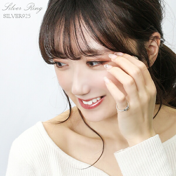 Jurin Davis 13号 リボン型925シルバーリング Jurin Davis 13号 リボン型925シルバーリング