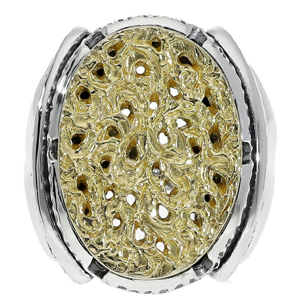 スプルーシュ オーバル ゴールドカラー シルバー シグネットリング 16~23号 リング 指輪 メンズ シルバー925 印台 印台リング 透かし 大きめ 大きいの通販は