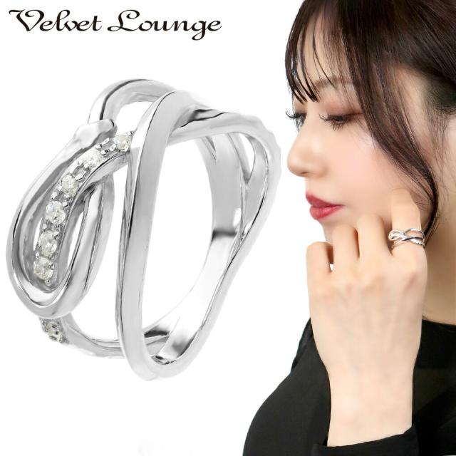 Velvet Lounge ヴェルヴェットラウンジ アーク スネーク リング 指輪 5〜23号 蛇 ヘビ シルバー ジルコニア シルバーリング メンズ レディース 男性