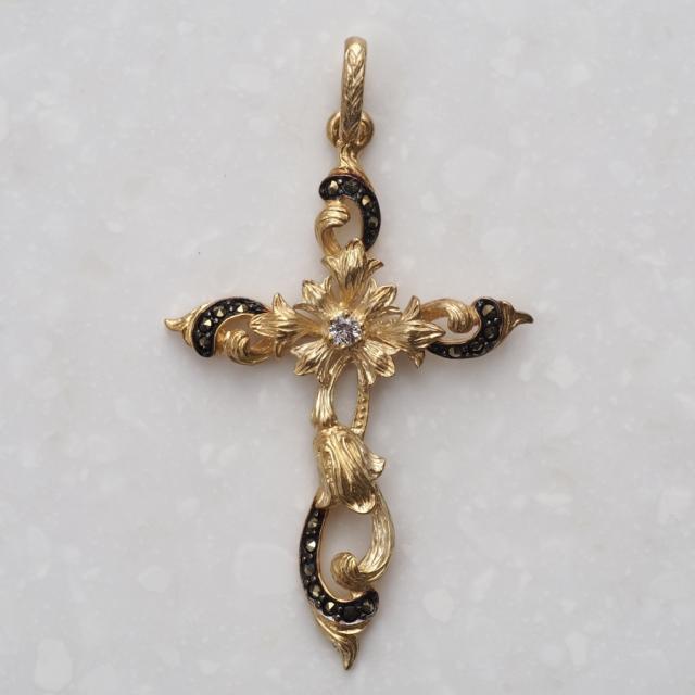 ROKUZAN ホワイトトパーズ クロス ペンダント ペンダントトップ (チェーンなし) ネックレス トップ ヘッド シルバー925 ゴールドプレーティング