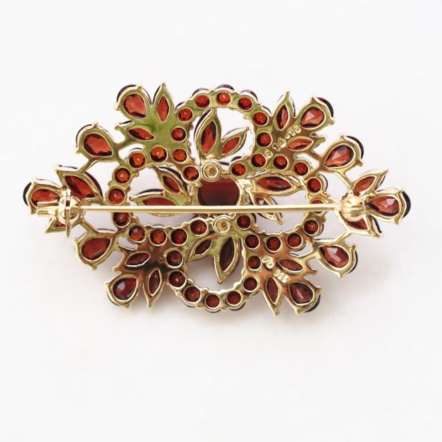 シルバー925 碌山 ブローチ ペンダントトップ ガーネット ブローチ