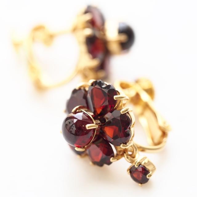 禄山 K18 ガーネット ピアス(両耳用) 禄山 K18 ガーネット ピアス(両耳用)