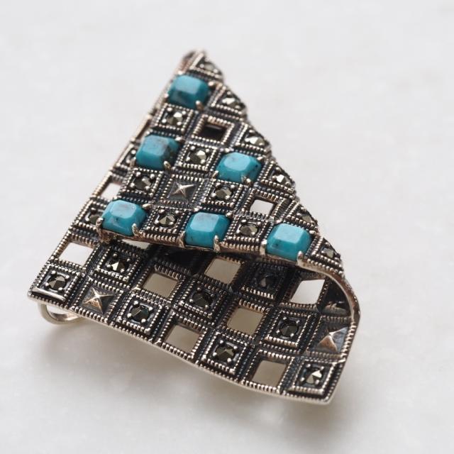 市松ペンダントトップ ROKUZAN 市松模様 ブローチ ペンダントトップ (チェーンなし