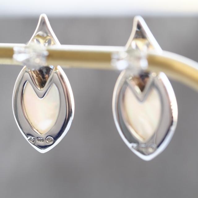 ROKUZAN 白蝶貝 マーカサイト ピアス イヤリング 選べる 2P 両耳用 ノンホールピアス シルバー925 マーカサイト パール 真珠 碌山ジュエリー ブランド_3