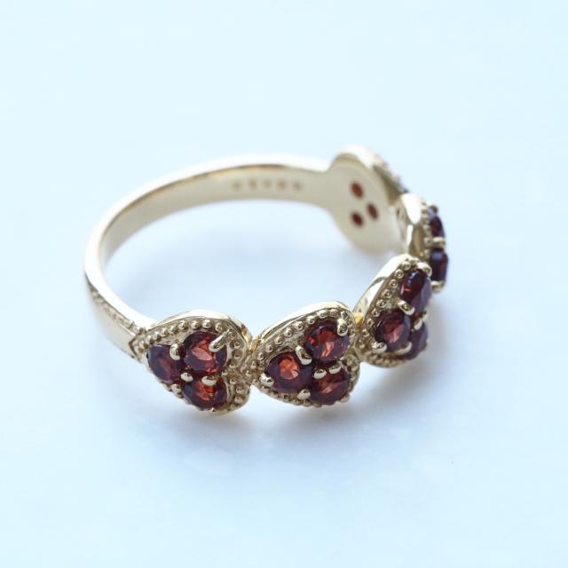 ROKUZAN ガーネット ハート リング 指輪 11〜17号 シルバー925