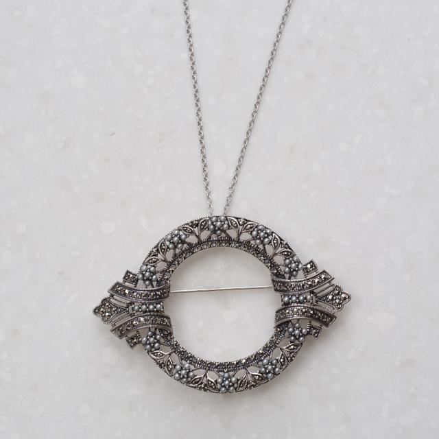 ガーネット、マーカサイト、シードパールのネックレス ガーネット、マーカサイト、シードパールのネックレス ROKUZAN シード