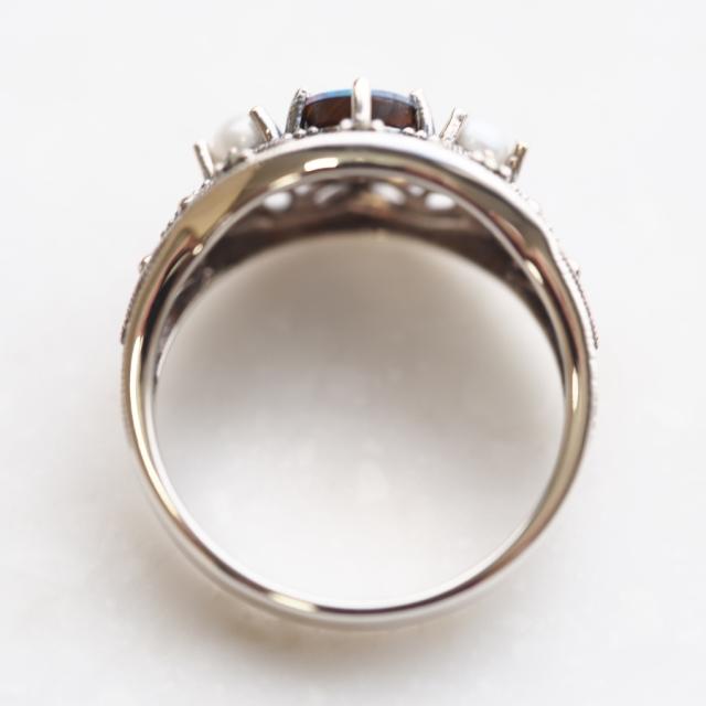 ROKUZAN ブラックオパール リング 指輪 11〜17号 シルバー925 オパール