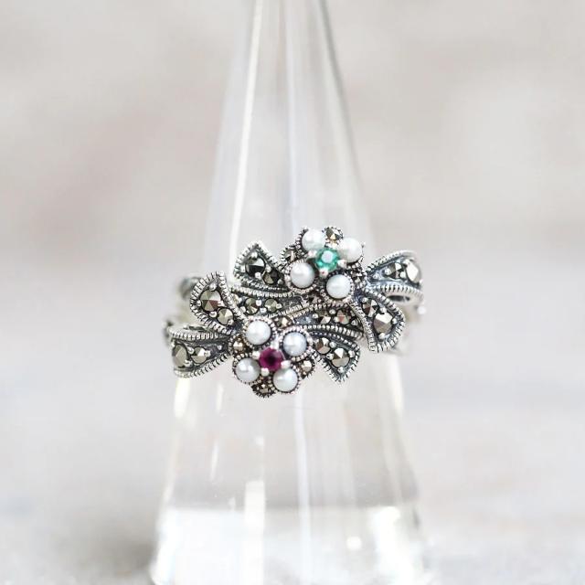 ROKUZAN エメラルド ルビー トワエモア リング 指輪 11〜17号 シルバー925 エメラルド ルビー サファイア マーカサイト パール 真珠 碌山ジュエリー