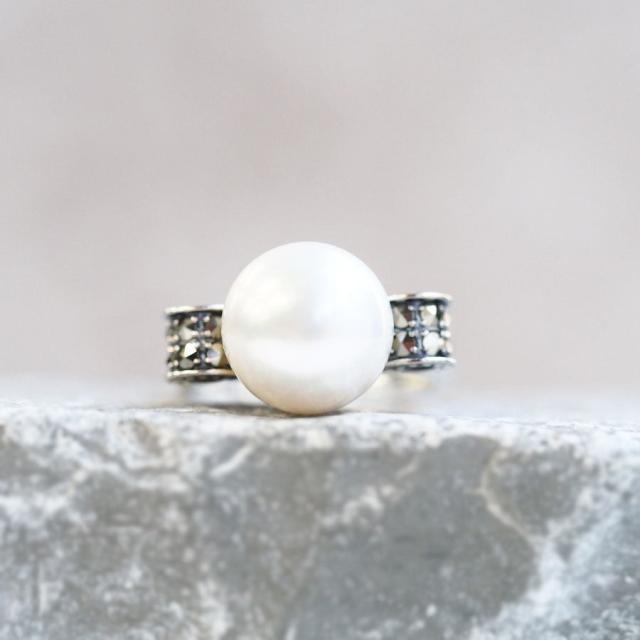 ROKUZAN パール マルカジット リボンモチーフ リング 指輪 11〜17号 シルバー925 マーカサイト パール 真珠 ROK-206R0010 碌山ジュエリー ブランド_3