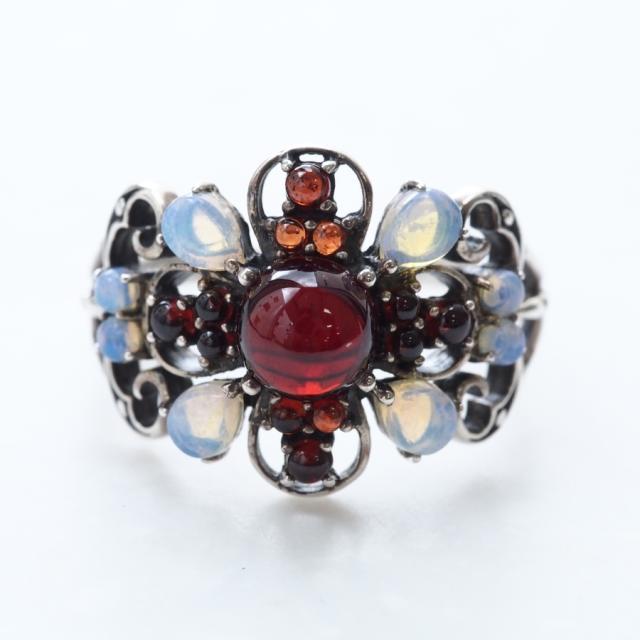 碌山 ロクザン ROKUZAN SV925 ガーネット ブローチ ハート型 碌山ジュエリー ROKUZAN シルバー ガーネット アンティーク ブローチ