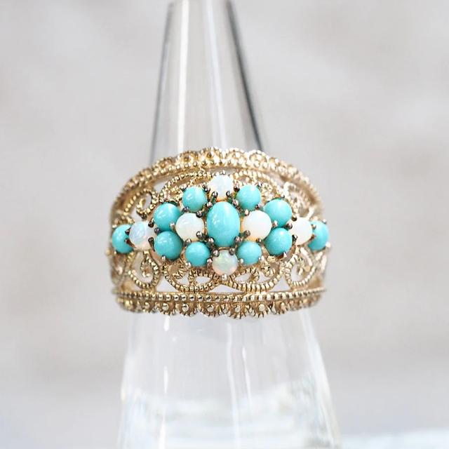 碌山 ターコイズ オパール リング シルバー925 ROKUZAN ターコイズ オパール リング 指輪 11〜17号 シルバー925