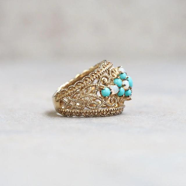 ROKUZAN ターコイズ オパール リング 指輪 11〜17号 シルバー925