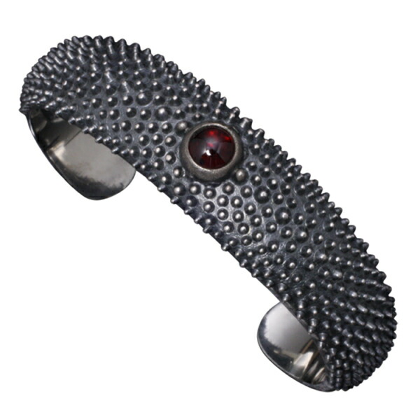 龍頭 霰 バングル ガーネット メンズ シルバー シルバーバングル メンズバングル シルバー950 男性 彼氏 伝統技法 ギフト 人気 おしゃれ ブランドの通販は