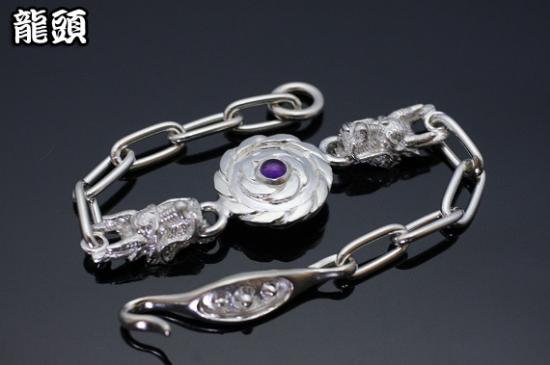 龍頭 ツイスト×小龍 ブレスレット 天然石 レディース シルバー シルバーブレスレット レディースブレスレット 女性 彼女 伝統技法 ギフト 人気_3