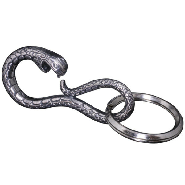 龍頭 蛇 フック シルバー キーチェーン キーホルダー キーフック メンズ ウォレットチェーン ベルトキーパー アクセサリー 生き物 ヘビ スネーク