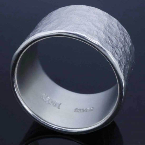 龍頭 岩石丸鎚目 リング 幅15mm 20〜30号 指輪 メンズ シルバー シルバーリング メンズリング シルバー950 男性 彼氏 伝統技法 ギフト 人気 おしゃれ_2