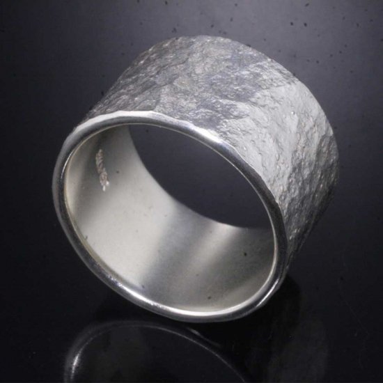 龍頭 岩石丸鎚目 リング 幅15mm 20〜30号 指輪 メンズ シルバー シルバーリング メンズリング シルバー950 男性 彼氏 伝統技法 ギフト 人気 おしゃれ_6