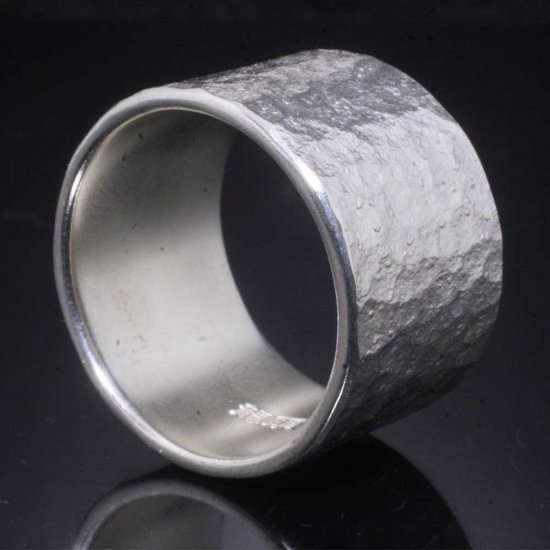 龍頭 岩石丸鎚目 リング 幅15mm 20〜30号 指輪 メンズ シルバー シルバーリング メンズリング シルバー950 男性 彼氏 伝統技法 ギフト 人気 おしゃれ_7