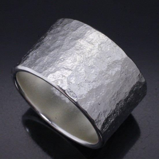 龍頭 岩石丸鎚目 リング 幅15mm 20〜30号 指輪 メンズ シルバー シルバーリング メンズリング シルバー950 男性 彼氏 伝統技法 ギフト 人気 おしゃれ_8