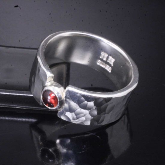 龍頭 天然石 丸鎚目 リング 幅8mm 8〜26号 指輪 メンズ シルバー シルバーリング メンズリング シルバー950 男性 彼氏 伝統技法 ギフト 人気 おしゃれ_9