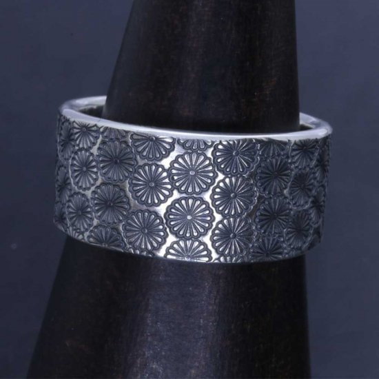 龍頭 乱菊 平打ち リング 参 幅10mm 14〜27号 指輪 花 メンズ シルバー シルバーリング メンズリング シルバー950 男性 彼氏 伝統技法 ギフト 人気_4