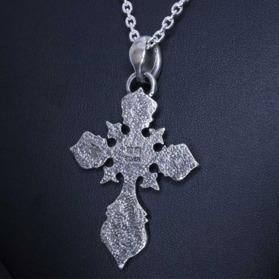 龍頭 霰十字架 ネックレス チェーン付き ペンダント メンズ シルバー シルバーネックレス メンズネックレス シルバー950 男性 彼氏 伝統技法 ギフト_2