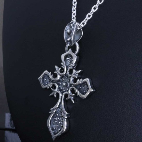 龍頭 霰十字架 ネックレス チェーン付き ペンダント メンズ シルバー シルバーネックレス メンズネックレス シルバー950 男性 彼氏 伝統技法 ギフト_3