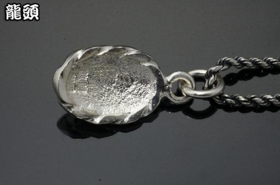 龍頭 石付き 霰亀甲 ペンダントトップ チェーンなし トップ ヘッド メンズ シルバー ネックレストップ ペンダントヘッド 天然石 シルバー950 男性