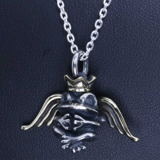 龍頭 反抗期天使 蛙王 ペンダントトップ チェーンなし トップ ヘッド メンズ シルバー ネックレストップ ペンダントヘッド カエル 天使 エンジェルの通販は