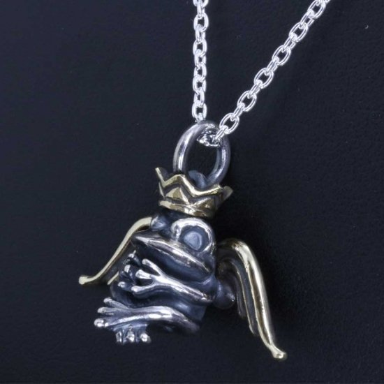 龍頭 反抗期天使 蛙王 ペンダントトップ チェーンなし トップ ヘッド メンズ シルバー ネックレストップ ペンダントヘッド カエル 天使 エンジェルの通販は