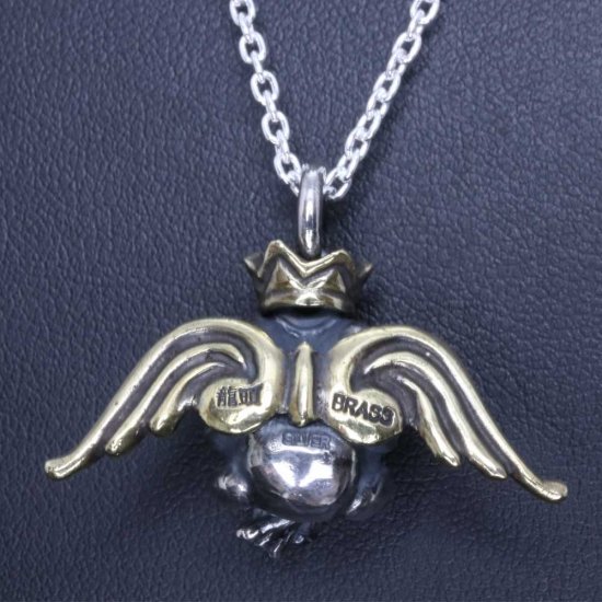 龍頭 反抗期天使 蛙王 ペンダントトップ チェーンなし トップ ヘッド メンズ シルバー ネックレストップ ペンダントヘッド カエル 天使 エンジェルの通販は