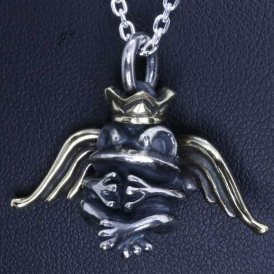 龍頭 反抗期天使 蛙王 ペンダントトップ チェーンなし トップ ヘッド メンズ シルバー ネックレストップ ペンダントヘッド カエル 天使 エンジェルの通販は