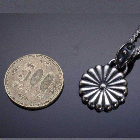 龍頭 菊 (大) ネックレス チェーン付き ペンダント メンズ シルバー シルバーネックレス メンズネックレス 花 シルバー950 男性 彼氏 伝統技法 ギフト_5