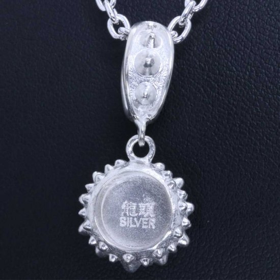 龍頭 ブルートパーズ 霰ベビー ネックレス チェーン付き ペンダント メンズ シルバー シルバーネックレス メンズネックレス 天然石 シルバー950 男性_2