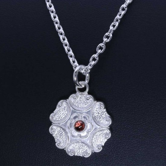 龍頭 屈輪文 ネックレス チェーン付き ペンダント メンズ シルバー シルバーネックレス メンズネックレス 天然石 シルバー950 男性 彼氏 伝統技法_3