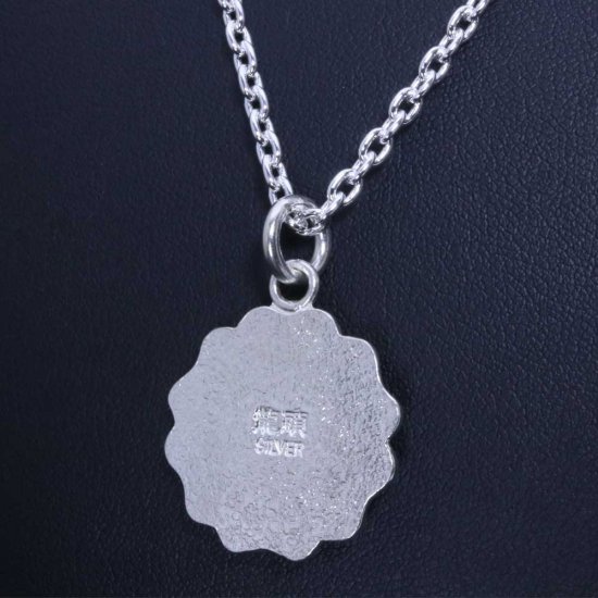 龍頭 屈輪文 ネックレス チェーン付き ペンダント メンズ シルバー シルバーネックレス メンズネックレス 天然石 シルバー950 男性 彼氏 伝統技法_4