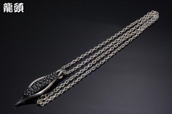 龍頭 流線×霰スティック ネックレス チェーン付き ペンダント メンズ シルバー シルバーネックレス メンズネックレス シルバー950 男性 彼氏_3