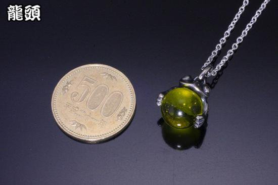 龍頭 蛙玉 (Yellow Glass) ネックレス チェーン付き ペンダント メンズ レディース シルバー シルバーネックレス メンズネックレス カエル_2