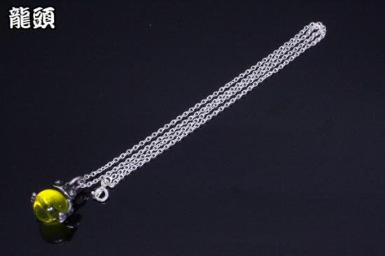 龍頭 蛙玉 (Yellow Glass) ネックレス チェーン付き ペンダント メンズ レディース シルバー シルバーネックレス メンズネックレス カエル_3