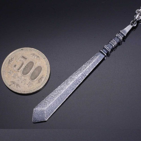 龍頭 独鈷剣 ネックレス チェーン付き ペンダント メンズ シルバー シルバーネックレス メンズネックレス 剣 刀 武器 シルバー950 男性 彼氏 伝統技法_6