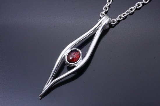 龍頭 ガーネット 流線 ネックレス チェーン付き ペンダント メンズ シルバー シルバーネックレス メンズネックレス 天然石 シルバー950 男性 彼氏_4