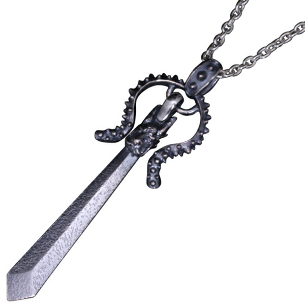 龍頭 霰刺又龍剣 ネックレス チェーン付き ペンダント メンズ シルバー シルバーネックレス メンズネックレス 竜 ドラゴン 剣 刀 武器 シルバー950