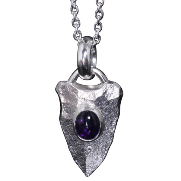 龍頭 アメジスト 岩石矢尻 ネックレス チェーン付き ペンダント メンズ シルバー シルバーネックレス メンズネックレス 弓矢 矢 天然石 シルバー950の通販は