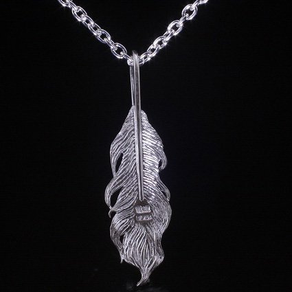 龍頭 鳳凰羽 ネックレス チェーン付き ペンダント メンズ シルバー シルバーネックレス メンズネックレス シルバー950 男性 彼氏 伝統技法 ギフト_3