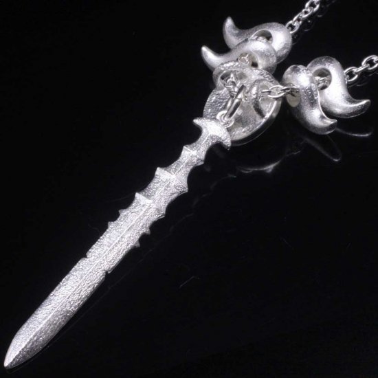 龍頭 白仕上げ 三種の神器 ネックレス チェーン付き ペンダント メンズ シルバー シルバーネックレス メンズネックレス 天然石 シルバー950 男性 彼氏_5
