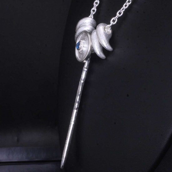 龍頭 白仕上げ 三種の神器 ネックレス チェーン付き ペンダント メンズ シルバー シルバーネックレス メンズネックレス 天然石 シルバー950 男性 彼氏_8