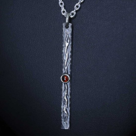 龍頭 石付き いぶし 火焔 ネックレス チェーン付き ペンダント メンズ シルバー シルバーネックレス メンズネックレス 火炎 炎 天然石 シルバー950_9