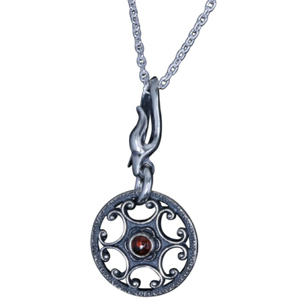 龍頭 いぶし 屈輪文ホイール火焔フック ネックレス チェーン付き ペンダント メンズ シルバー シルバーネックレス メンズネックレス 火炎 炎 天然石の通販は 10,582円